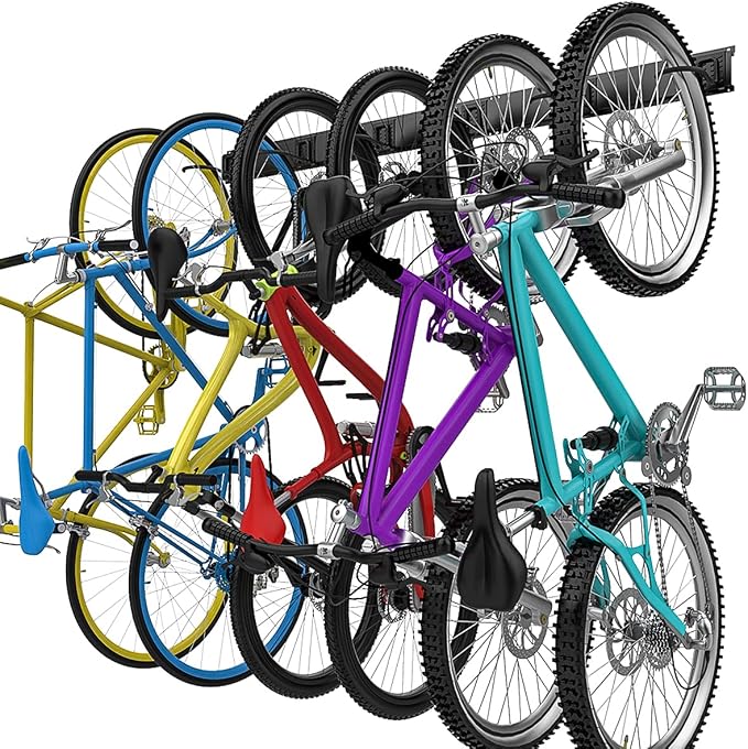 TORACK Bike Storage Rack, 6 Bike Rack Wall Mount Home and Garage Organizer - Image 2