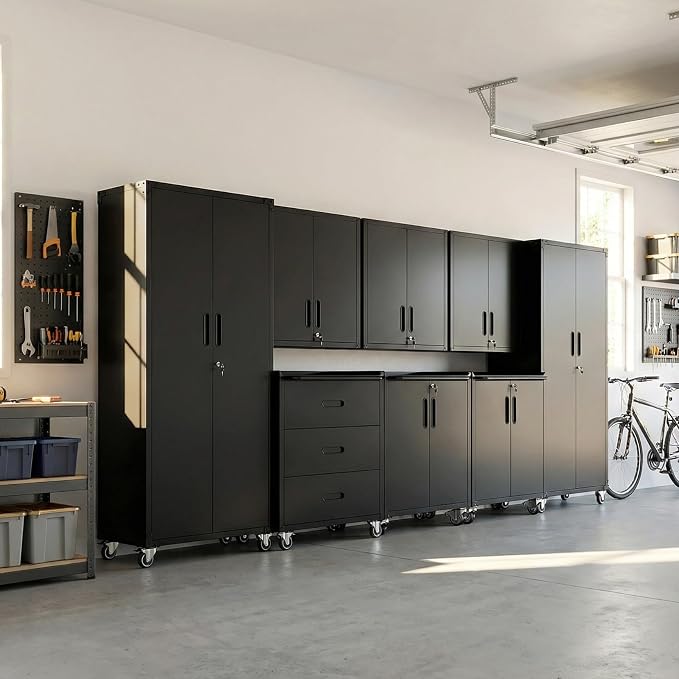 Garage Cabinet System | Heavy Duty Steel All-in-One Modular Garage Cabinet Set by VIYET