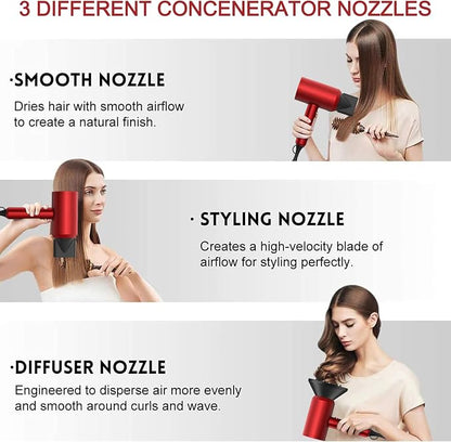 Slopehill Professional Ionic Hair Dryer, Powerful 1800W Fast Drying Low Noise - Image 3