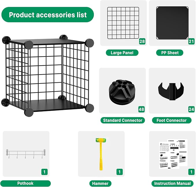 Wire Cube Storage Organizer, 12 Cubes Converted into 14 Cubes, Sturdy Metal - Image 6