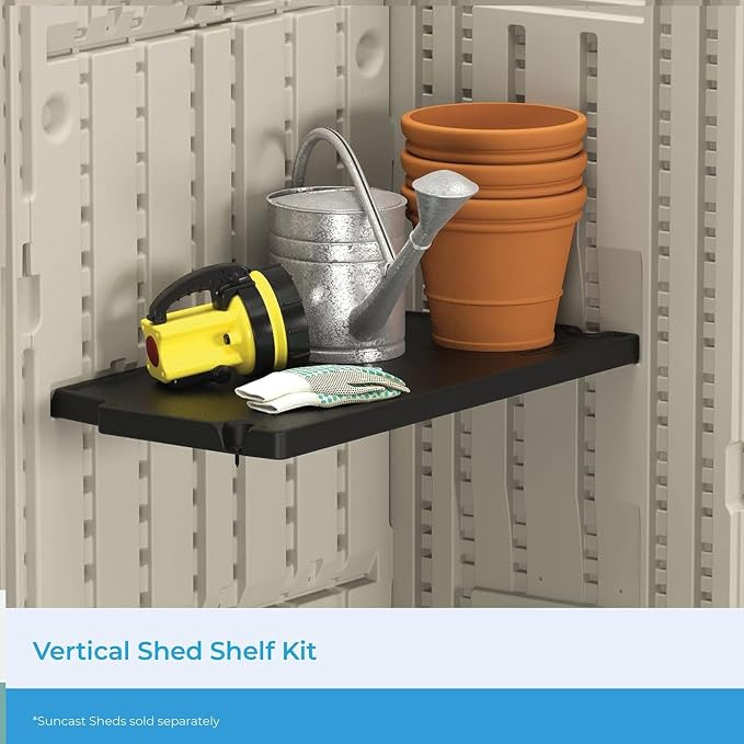 Suncast 2 Pack Vertical Shed Shelf Kit, Space Saving Shelving - Image 2