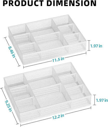 Marbrasse 2 Pack Desk Drawer Organizer, Mesh Drawer Organizer Tray - Image 5