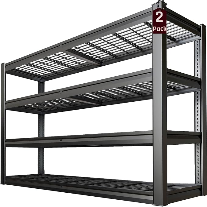 68" Wide Heavy Duty Garage Shelving Units, 4-Tier Deep Storage Shelves by SKZNSA