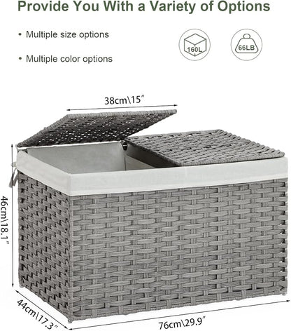 SETVSON Storage Basket with Lid Wicker Baskets - Image 4