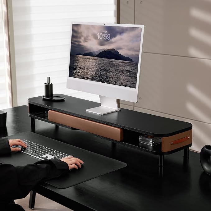 Fenge Monitor Stand with Large Drawer, 42.5 Inch Dual Monitor Riser - Image 8