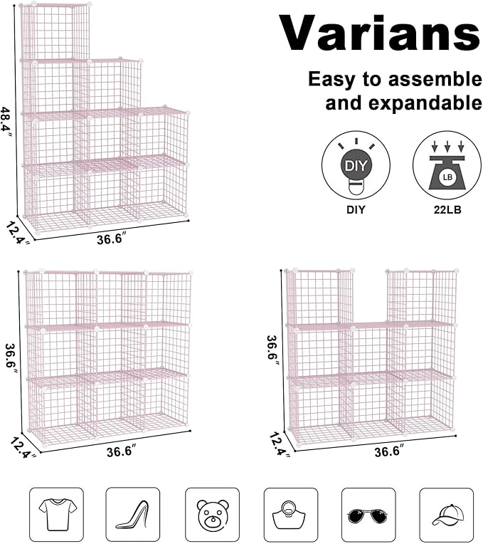 C&AHOME Wire Cube Storage, 9 - Image 3