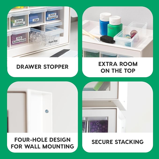 IRIS USA 16-Drawer Small Drawer Organizer, Craft Desk Storage, Stackable - Image 5