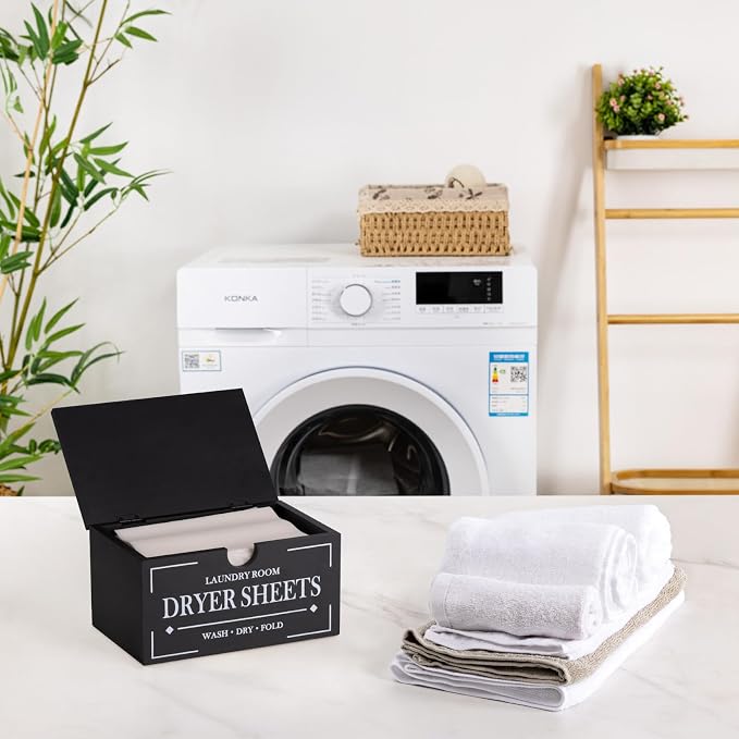 HouseJoy Dryer Sheet Holder-Black Dryer Sheet Container - Image 5