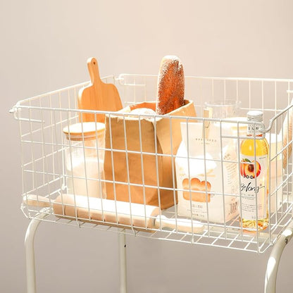 31" tall hennze one layer rolling wire laundry basket, easy moved wire laundry - Image 8