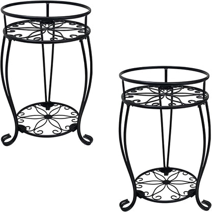 CASIMR 2-Pack Plant Stand, 2 Tier 19.2 inch Tall Metal Potted Holder Rack by CASIMR
