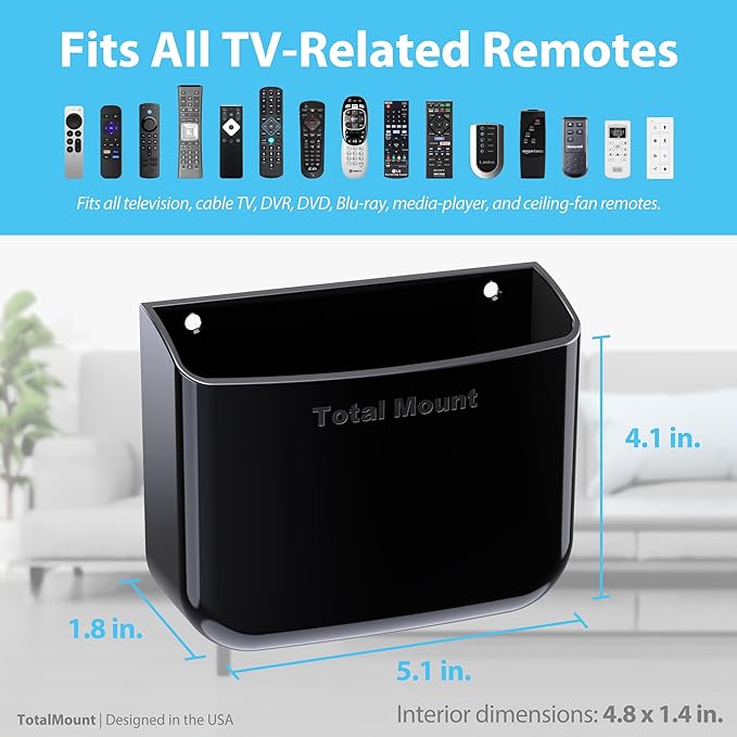 TotalMount Hole-Free Remote Holder – Eliminates Need to Drill Holes in Your Wall - Image 3