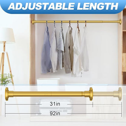 CorkLatta Gold Shower Curtain Rod 31 to 92 Inch, 1 Inch Diameter Adjustable - Image 4