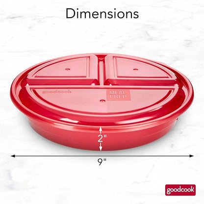 GoodCook Meal Prep Containers Set Microwave & Dishwasher-Safe Round Food - Image 2