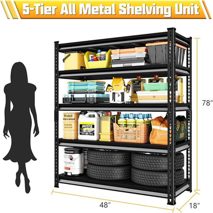 48" W Garage Storage Shelves Heavy Duty, 2800LBS Loads Adjustable Garage - Image 3