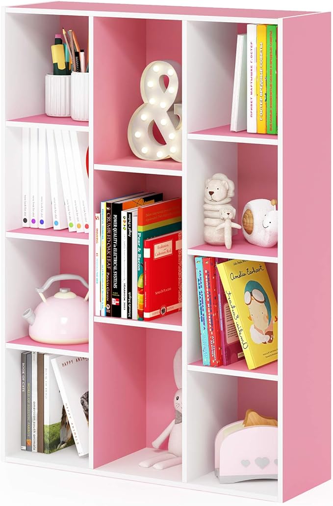 Furinno LUDER Book Shelf, 11-Cube Bookshelf, Reversible Bookcase, 9.4 x 29.1 x by Furinno-FitsYourSpaceFitsYourBudget