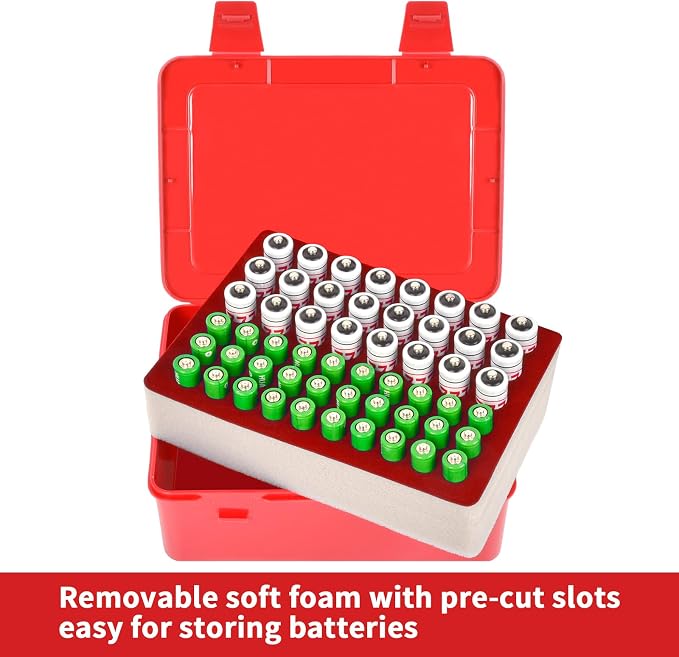 FULLCASE Battery Storage Organizer Holder Holds 54 AA AAA Batteries, Box Cases - Image 5
