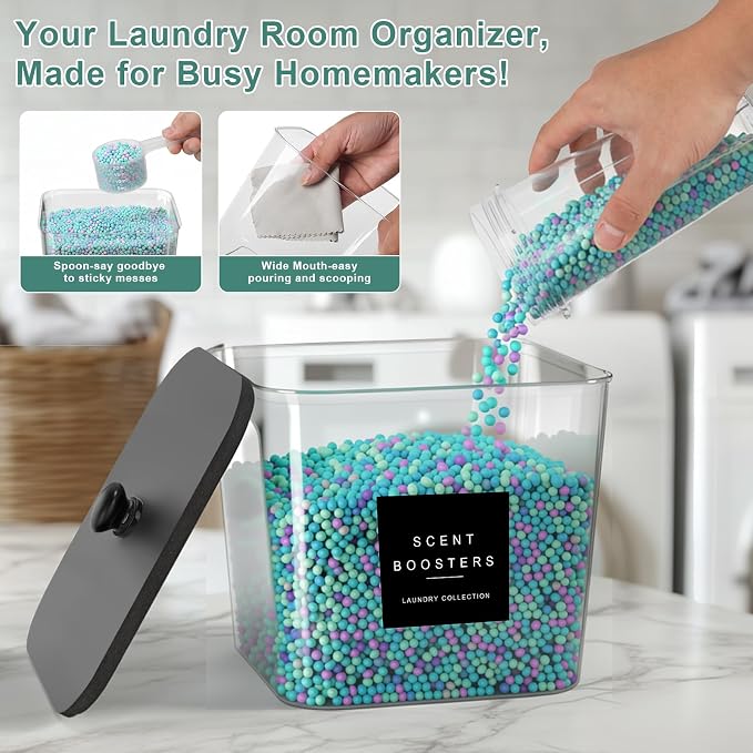 POLRAI 3 Pack Laundry Pod Containers and Dryer Sheet Holder - Image 6