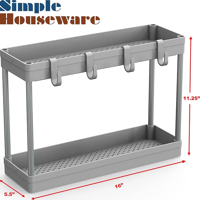 Simple Houseware 2-Tier Under Sink Organizer Storage Tray - Image 5