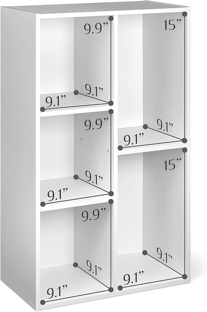 Amazon Basics 5 Cube Storage Organizer Bookcase, Sturdy Shelves - Image 6
