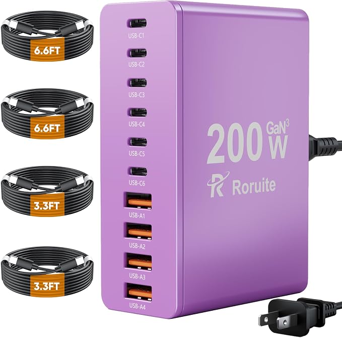 USB C Charging Station 10 Port by Roruite