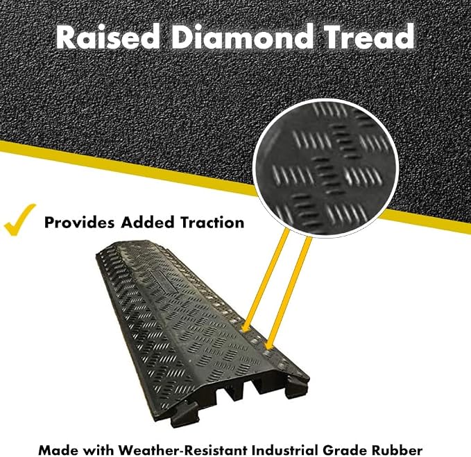 Kable Kontrol Drop Over Floor Cord Cover – 40” Inch Long 3 Channel Cable or - Image 3