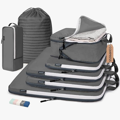CherryNow Compression Packing Cubes, 7 Set Packing Cubes Compression, Travel by CherryNow