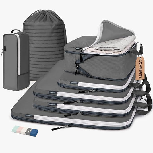 CherryNow Compression Packing Cubes, 7 Set Packing Cubes Compression, Travel by CherryNow