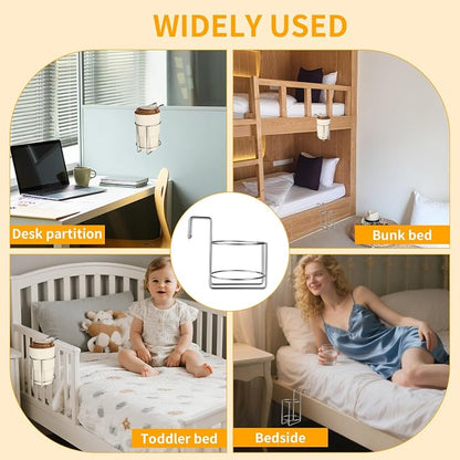 Cup Holder for Bed, 4.4x4.5x5.5in Metal Premium Bedside Cup Holder Practical - Image 6