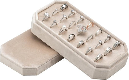 Velvet Ring Organizer Display Tray Jewelry Box Earring Holder Case by COWFEX