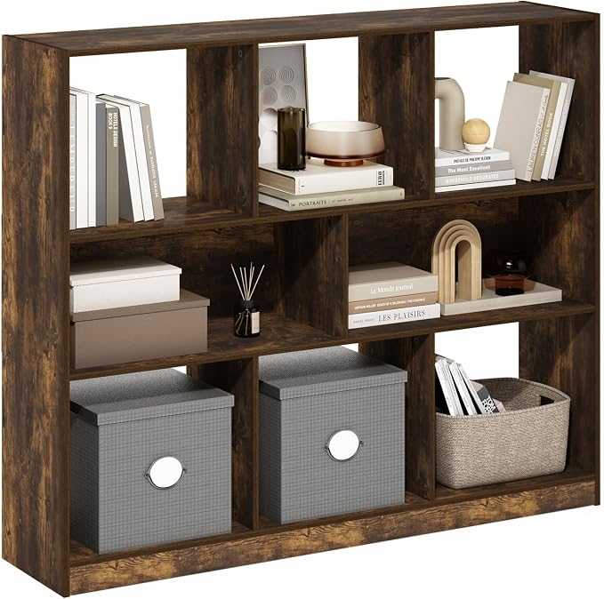 Furinno DALY Book Shelf, 8-Cube Bookshelf, Horizontal Cube Storage Organizer by Furinno-FitsYourSpaceFitsYourBudget
