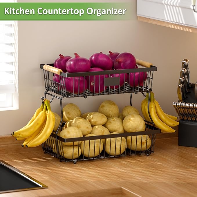 2 Tier Fruit Basket for Kitchen Counter - Image 6