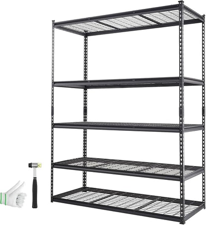 VEVOR Storage Shelving Unit 5-Tier Adjustable 2000 lbs Capacity Black | Heavy - Image 9