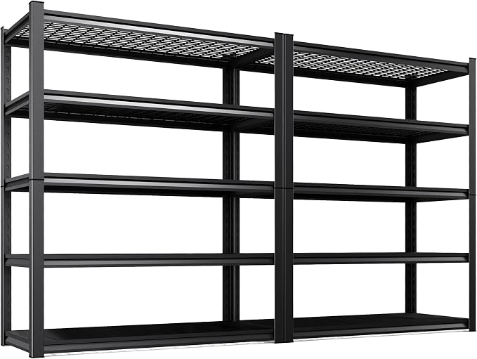 2Pack-78 ''H Storage Shelves, 46‘’W Garage Shelving, Adjustable Garage Shelves by KORVENA