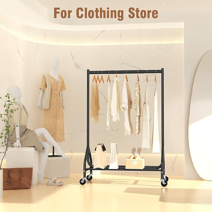 EAGMAK Heavy Duty Clothes Rack Load 420 LBS, Rolling Garment Rack - Image 9