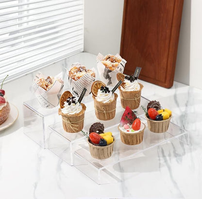 ANDGOO 12 Pack Large Acrylic Risers, 4 Set Clear Rectangular Stands - Image 6