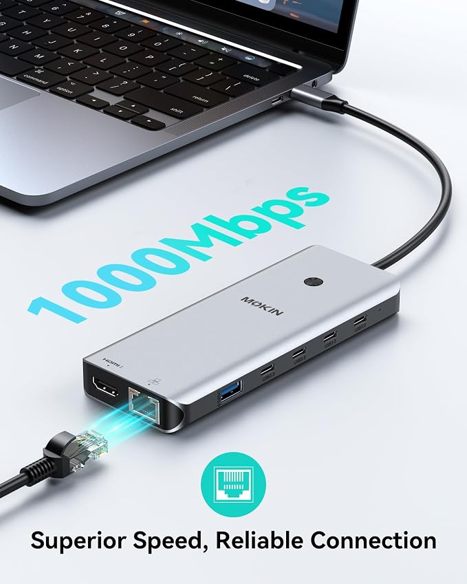 Laptop Docking Station Dual Monitor, USB C Hub - Image 7