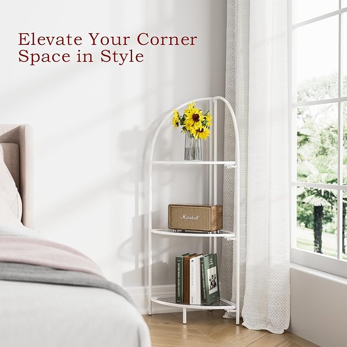 Crofy Foldable 3 Tier Corner Shelf, Metal Corner Plant Stand - Image 4