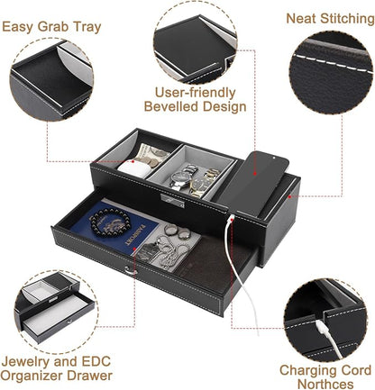 Baoyun Mens Valet Tray, Nightstand Organizers - Image 6
