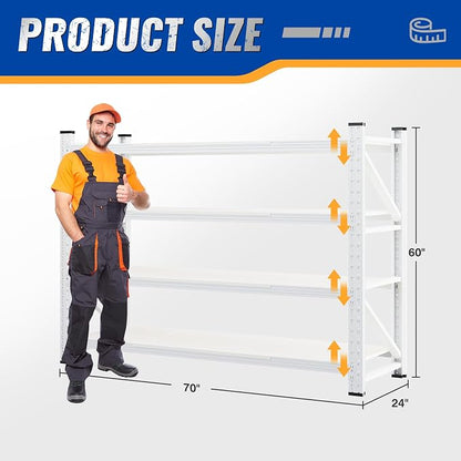BYNSOE 60" W Storage Shelves 5000lbs Garage Metal Shelving Heavy Duty Garage - Image 2