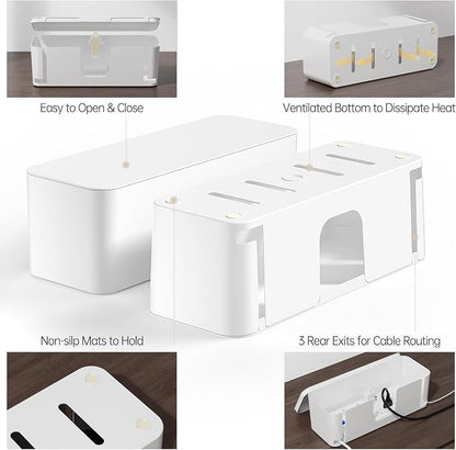 YECAYE 2 Pack Cable Management Box, Pet Friendly Cord Organizer Box - Image 7