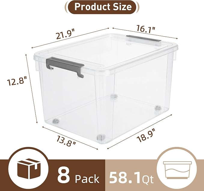 Citylife 44.4 QT Plastic Storage Bins - Image 2
