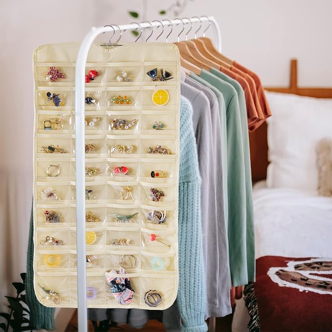 Bloss Hanging Jewelry Organizer 80 Pockets Hanging Double-Side Jewel Hanger - Image 6