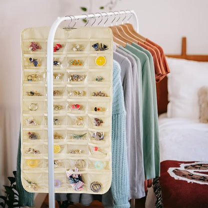 Bloss Hanging Jewelry Organizer 80 Pockets Hanging Double-Side Jewel Hanger - Image 6