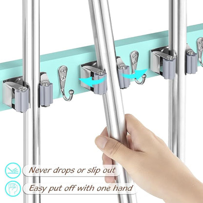 Turquoise Mop Broom Holder Wall Mount - Image 2