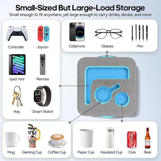 Couch Cup Holder Pillow, Sofa and Bed Caddy - Image 2