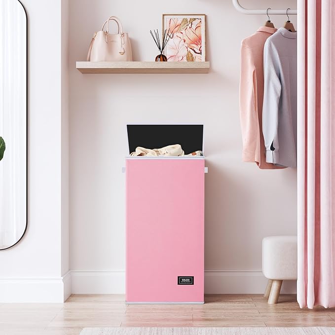 SOLEDI Laundry Hamper with Lid 100L Large & Tall Collapsible Laundry Basket - Image 9