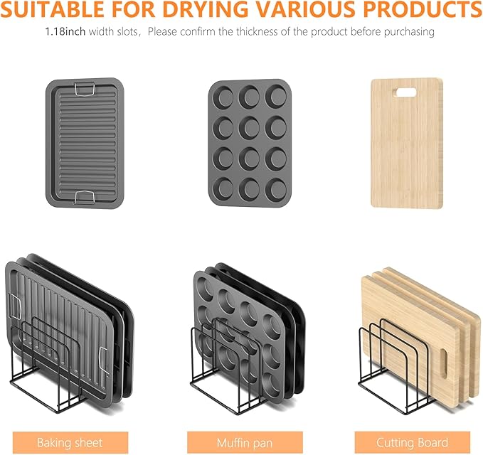 Kitchen Cabinet Organizer, Steel Cookware Holder, Divided Holder - Image 4