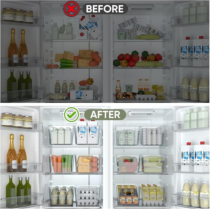 BALEINE Clear Plastic Storage Bins, Pantry Organization, BPA Free Stackable - Image 6