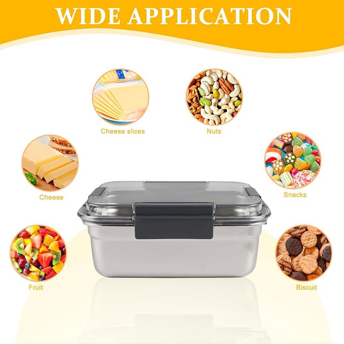 Cheese Container for Refrigerator, Cheese Stainless Steel Container - Image 3