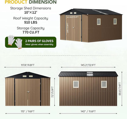 Breezz 10x12 FT Outdoor Storage Shed - Image 8